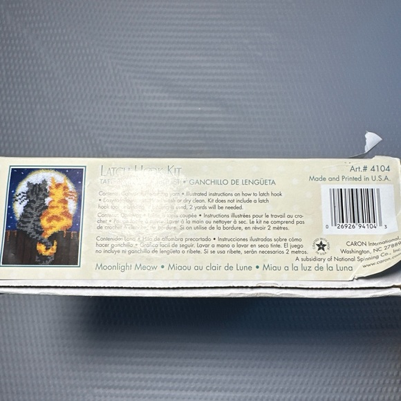 Vtg WonderArt Caron Moonlight Meow CATS 426122 Latch Hook Kit 15 x 20 Rug NIB - Picture 4 of 4